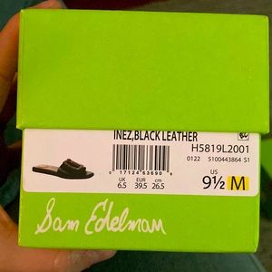 NWT/NIB Sam Edelman “Inez” black leather sandals 9.5